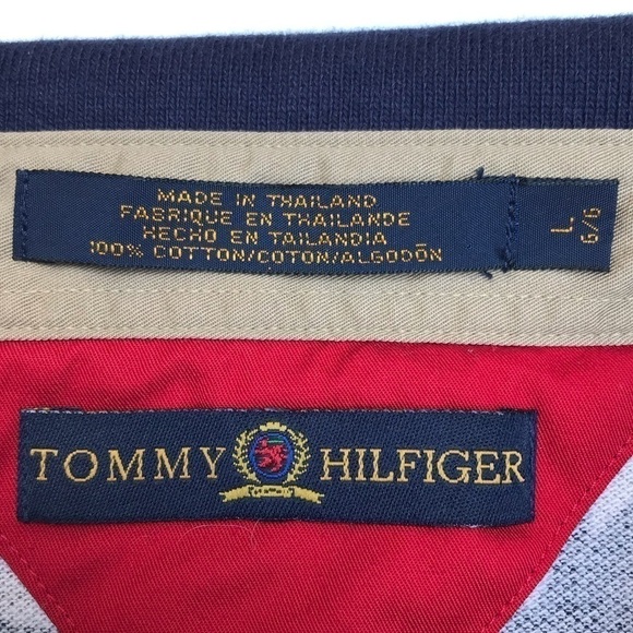 Tommy Hilfiger Blue Tropical Short Sleeve Polo L - Picture 9 of 16